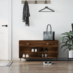 Panca Porta Scarpe Rovere Marrone 102x35x55cm Legno Multistrato - Vidaxl