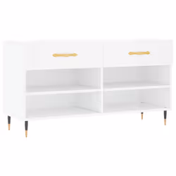 Panca Porta Scarpe Bianca 102x35x55 cm in Legno Multistratocod mxl 79585 - Vista aggiuntiva 2