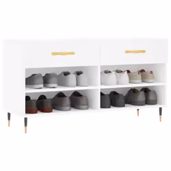 Panca Porta Scarpe Bianca 102x35x55 cm in Legno Multistratocod mxl 79585 - Vista aggiuntiva 3