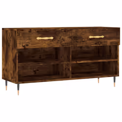 Panca Porta Scarpe Rovere Fumo 102x35x55 cm Legno Multistratocod mxl 80949 - Vista aggiuntiva 2