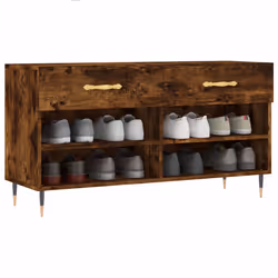 Panca Porta Scarpe Rovere Fumo 102x35x55 cm Legno Multistratocod mxl 80949 - Vista aggiuntiva 3