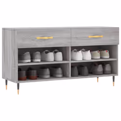 Panca Porta Scarpe Grigio Sonoma 102x35x55 cm Legno Multistratocod mxl 104854 - Vista aggiuntiva 3