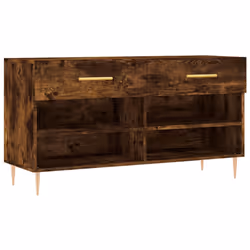 Panca Porta Scarpe Rovere Fumo 102x35x55 cm Legno Multistratocod mxl 105347 - Vista aggiuntiva 2