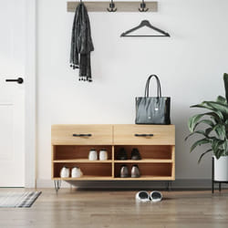 Panca Porta Scarpe Rovere Sonoma 102x35x55 cm Legno Multistrato vidaXL 31725