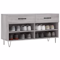 Panca Porta Scarpe Grigio Sonoma 102x35x55 cm Legno Multistratocod mxl 128827 - Vista aggiuntiva 3