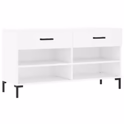 Panca Porta Scarpe Bianca 102x35x55 cm in Legno Multistratocod mxl 79635 - Vista aggiuntiva 2