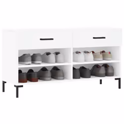 Panca Porta Scarpe Bianca 102x35x55 cm in Legno Multistratocod mxl 79635 - Vista aggiuntiva 3