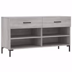 Panca Porta Scarpe Grigio Sonoma 102x35x55 cm Legno Multistratocod mxl 128828 - Vista aggiuntiva 2