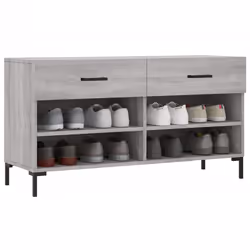 Panca Porta Scarpe Grigio Sonoma 102x35x55 cm Legno Multistratocod mxl 128828 - Vista aggiuntiva 3