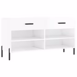 Panca Porta Scarpe Bianco Lucido 102x35x55 cm Legno Multistratocod mxl 127889 - Vista aggiuntiva 2