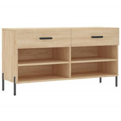 Panca Porta Scarpe Rovere Sonoma 102x35x55 cm Legno Multistrato vidaXL