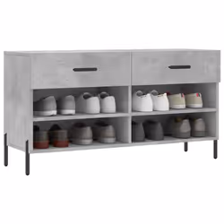 Panca Porta Scarpe Grigio Cemento 102x35x55cm Legno Multistratocod mxl 127896 - Vista aggiuntiva 3