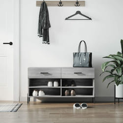 Panca Porta Scarpe Grigio Sonoma 102x35x55 cm Legno Multistrato Vidaxl 79991