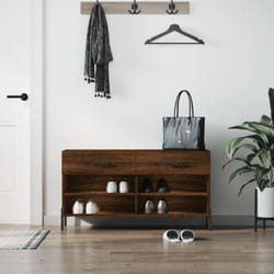Panca Porta Scarpe Rovere Marrone 102x35x55cm Legno Multistrato - Vidaxl