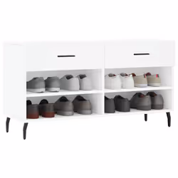Panca Porta Scarpe Bianca 102x35x55 cm in Legno Multistratocod mxl 79596 - Vista aggiuntiva 3