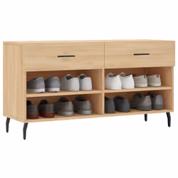Panca Porta Scarpe Rovere Sonoma 102x35x55 cm Legno Multistratocod mxl 128516 - Vista aggiuntiva 3