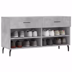 Panca Porta Scarpe Grigio Cemento 102x35x55cm Legno Multistratocod mxl 103962 - Vista aggiuntiva 3