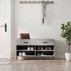Panca Porta Scarpe Grigio Sonoma 102x35x55 cm Legno Multistrato Vidaxl 94452
