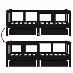 VidaXL 834416 lettino per bambini Nero Legno - Vista aggiuntiva 8