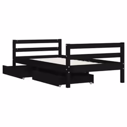 VidaXL 834437 lettino per bambini Nero Legno - Vista aggiuntiva 4