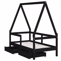 VidaXL 834467 lettino per bambini Nero Legno - Vista aggiuntiva 4