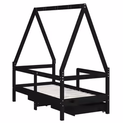 VidaXL 834467 lettino per bambini Nero Legno - Vista aggiuntiva 7