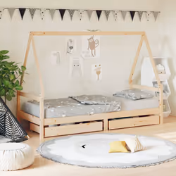 Giroletto Bambini con Cassetti 90x200 cm Legno Massello di Pinocod mxl 79060