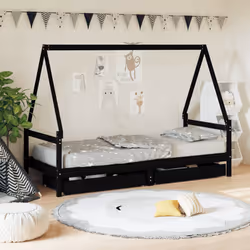 VidaXL 834470 lettino per bambini Nero Legno