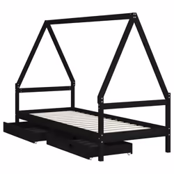 VidaXL 834470 lettino per bambini Nero Legno - Vista aggiuntiva 4