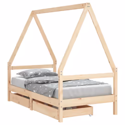 vidaXL Giroletto per Bambini con Cassetti 80x160cm Legno Massello Pino - Vista aggiuntiva 2