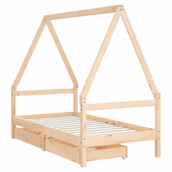 vidaXL Giroletto per Bambini con Cassetti 80x160cm Legno Massello Pino - Vista aggiuntiva 3