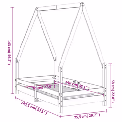 VidaXL 834491 lettino per bambini Nero Legno - Vista aggiuntiva 8