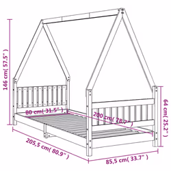 VidaXL 834508 lettino per bambini Bianco Legno - Vista aggiuntiva 8