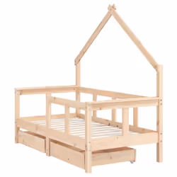 vidaXL Giroletto Bambini con Cassetti 70x140 cm Legno Massello di Pino - Vista aggiuntiva 3