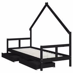 VidaXL 834551 lettino per bambini Nero Legno - Vista aggiuntiva 4