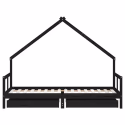 VidaXL 834551 lettino per bambini Nero Legno - Vista aggiuntiva 5
