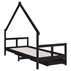 VidaXL 834551 lettino per bambini Nero Legno - Vista aggiuntiva 7