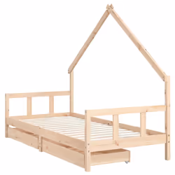 vidaXL Giroletto Bambini con Cassetti 90x200 cm Legno Massello di Pino - Vista aggiuntiva 3