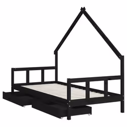 VidaXL 834554 lettino per bambini Nero Legno - Vista aggiuntiva 4