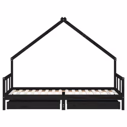 VidaXL 834554 lettino per bambini Nero Legno - Vista aggiuntiva 5