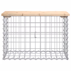 Panca Giardino Design Gabbione 63x31,5x42cm Legno Massello Pinocod mxl 79503 - Vista aggiuntiva 3