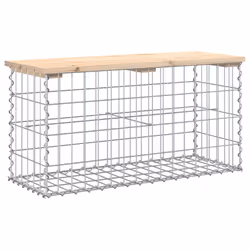 Panca Giardino Design Gabbione 83x31,5x42cm Legno Massello Pinocod mxl 103409 - Vista aggiuntiva 2