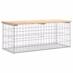Panca Giardino Design Gabbione 103x44x42 cm Legno Massello Pinocod mxl 79594 - Vista aggiuntiva 2