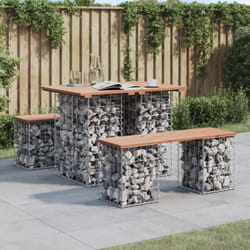 Panchina da Giardino, Panca da Giardino Design Gabbione 100x70x72 cm Massello Douglas Vidaxl
