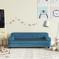 Vidaxl - Divano per Bambini Blu 90x53x30 cm in Velluto 93521