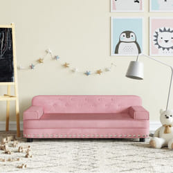 Vidaxl - Divano per Bambini Rosa 90x53x30 cm in Velluto