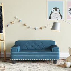 Divano per Bambini Blu 70x45x30 cm in Velluto vidaXL30786