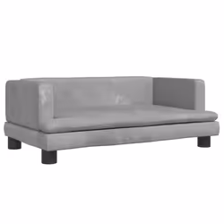 Divano per Bambini Grigio Chiaro 80x45x30 cm in Vellutocod mxl 78852 - Vista aggiuntiva 2
