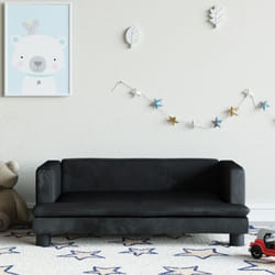 Vidaxl - Divano per Bambini Nero 80x45x30 cm in Velluto
