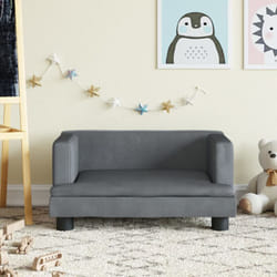 Vidaxl - Divano per Bambini, Poltroncina per Bambini Grigio Scuro 60x40x30 cm in Velluto